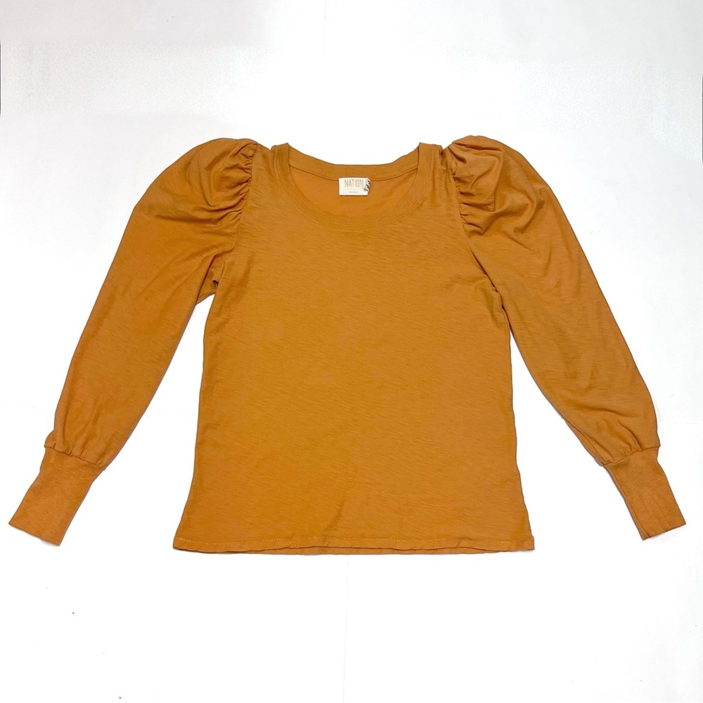 Nation LTD Romy Puff Shoulder Pullover Top‎ in Marigold Yellow Size Medium
